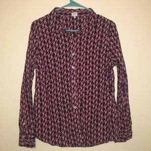 Crown & ivy button down lobster navy shirt L
